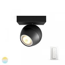 Opbouwspot Philips Hue White ambiance Buckram 1 spot zwart